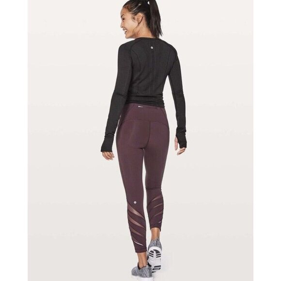 Lululemon Pants - Lululemon Motionful  7/8 Tight 25" Black Cherry Size 8